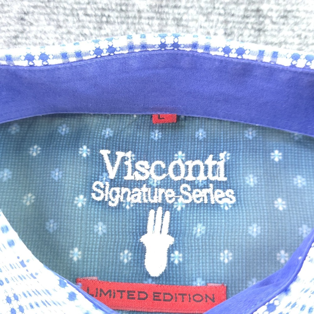 Visconti Signature Series Shirt Large Limited Edition Blue Check Long Sleeve - Picture 3 of 8